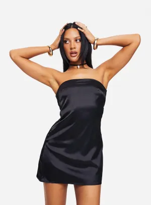 Shaya Strapless Mini Dress Black Boho Wear Heat Glow
