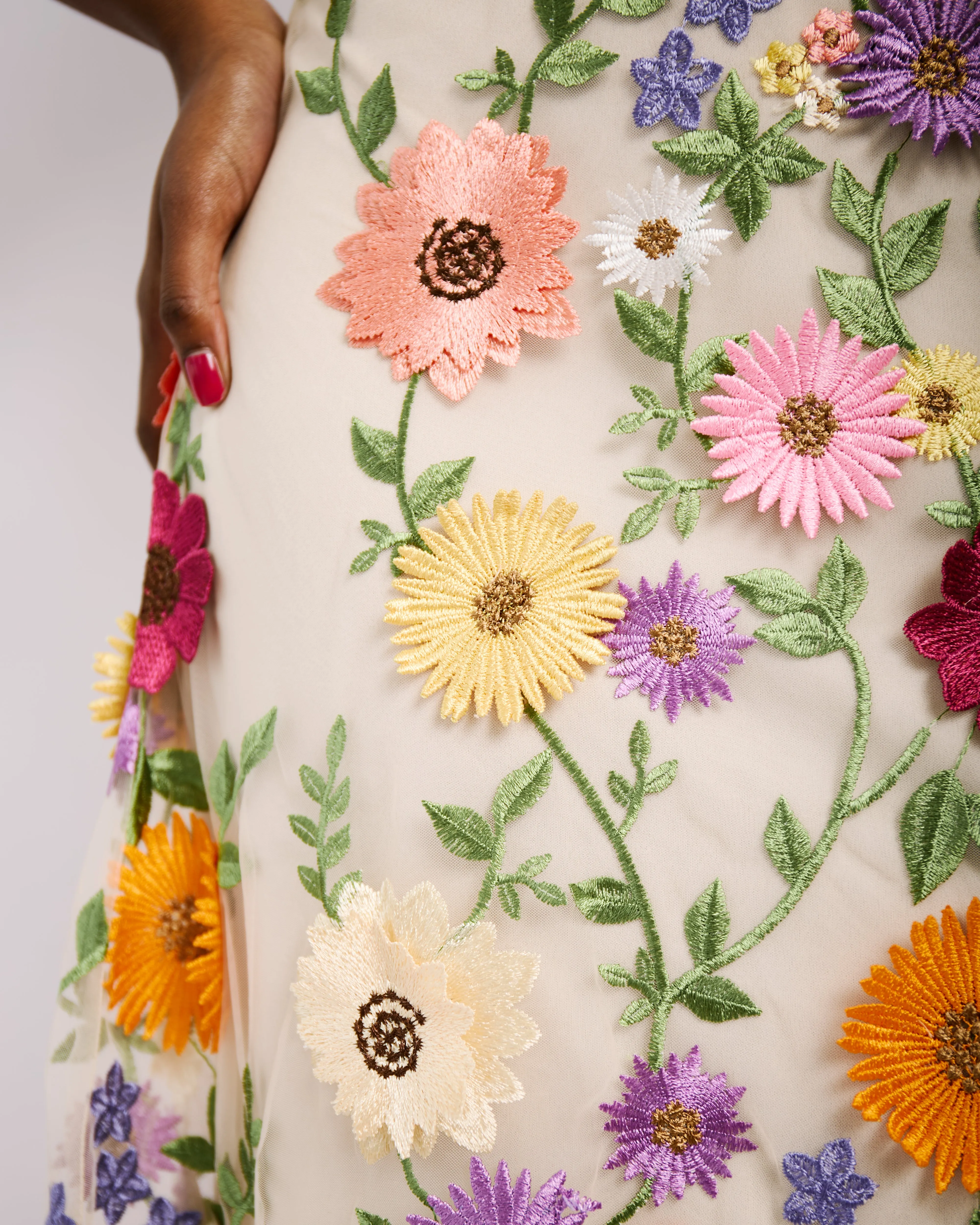 Tunic Dress in Border applique flowers EcoFriendlyDye Strong Edge