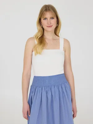 Thick Strap Shirred Tank Top AdjustableCuffs