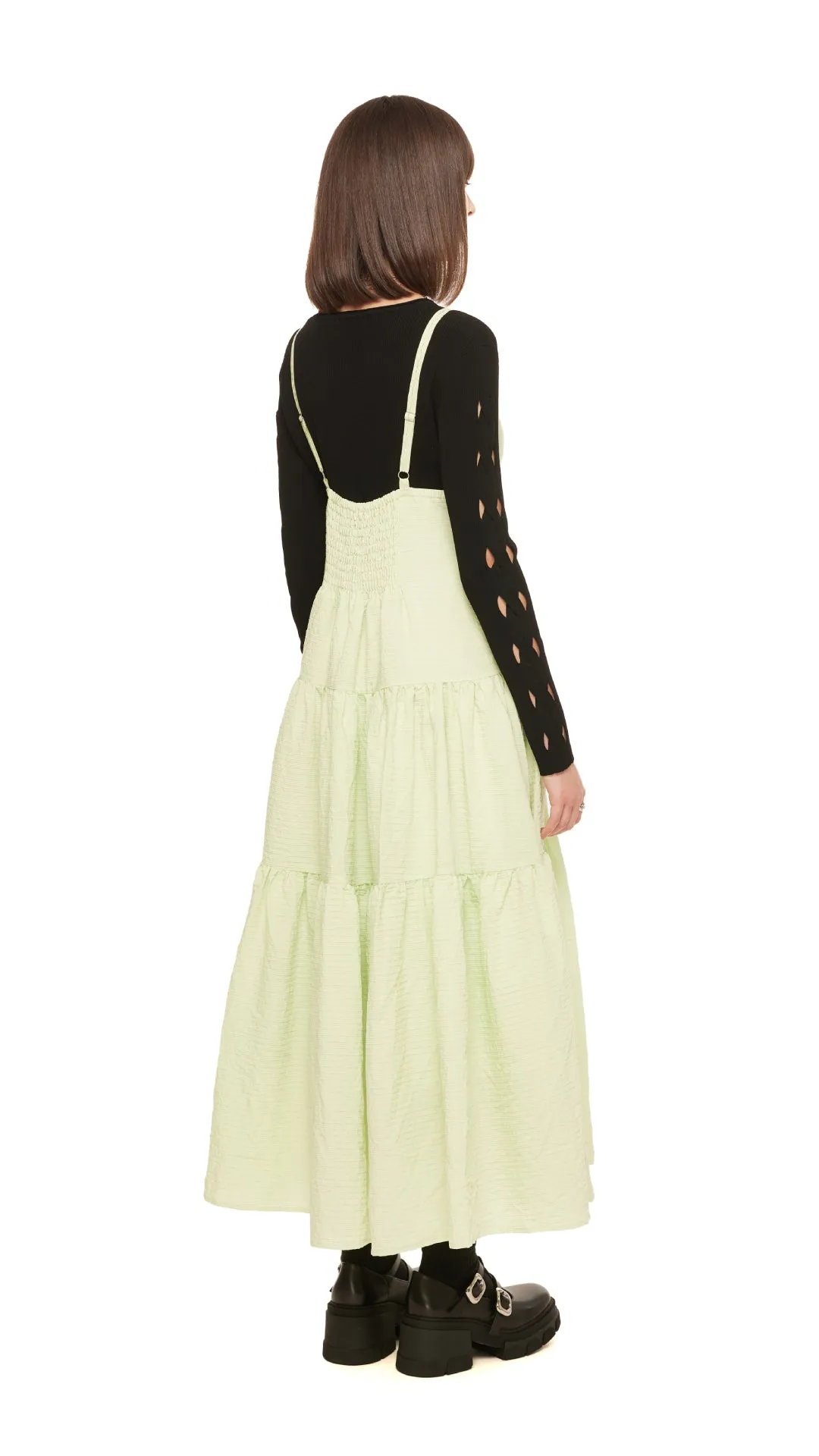 Tiered Gypsy Dress Stone Glow Windproof Outer Layer