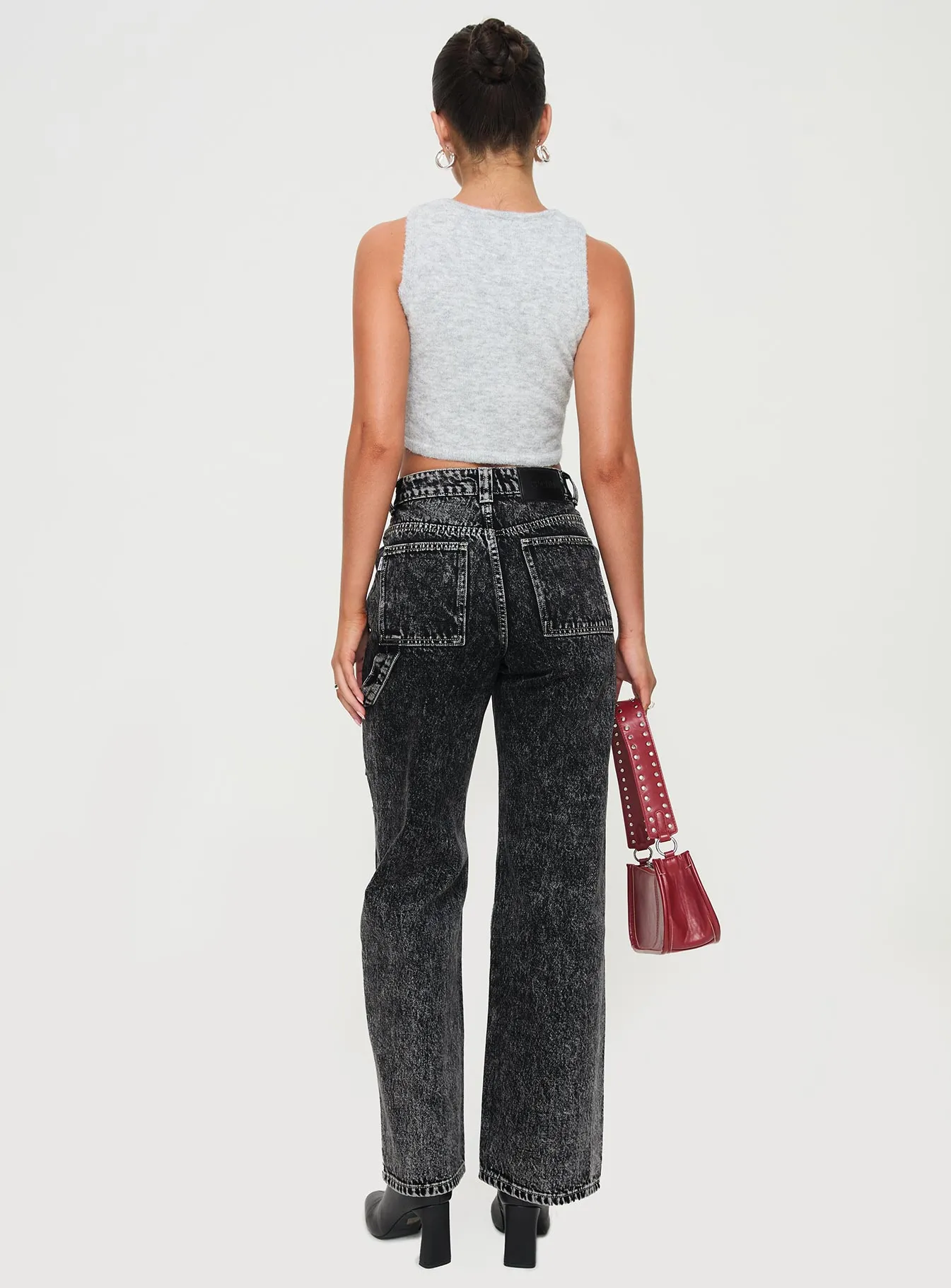 Malachie High Rise Jeans Black Acid Wash Evening Stroll Urban Explorer