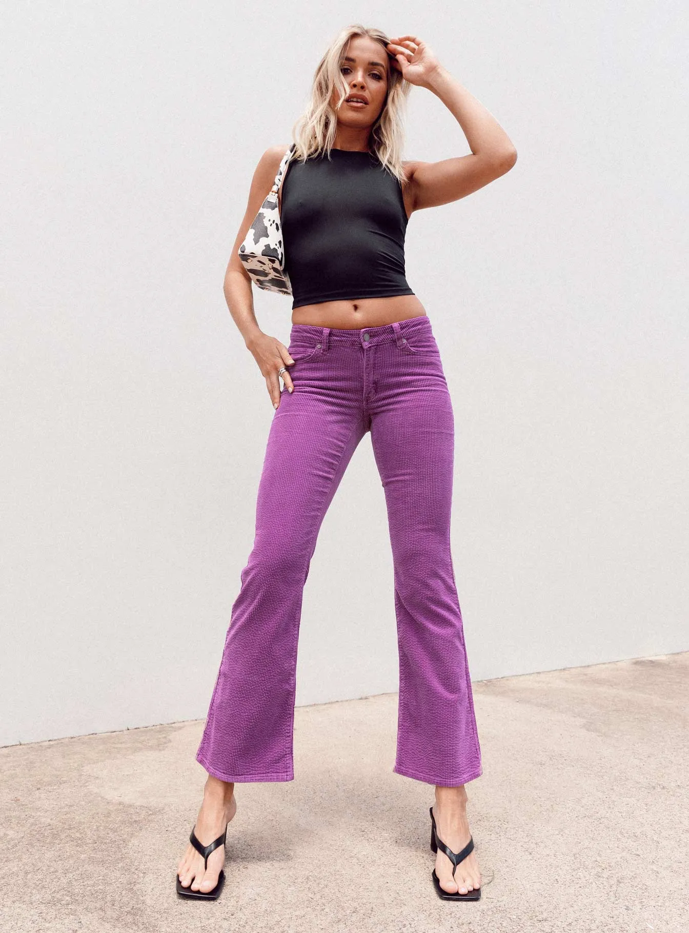 Neutral Style Abrand 99 Low Boot Violet Cord Jeans Purple