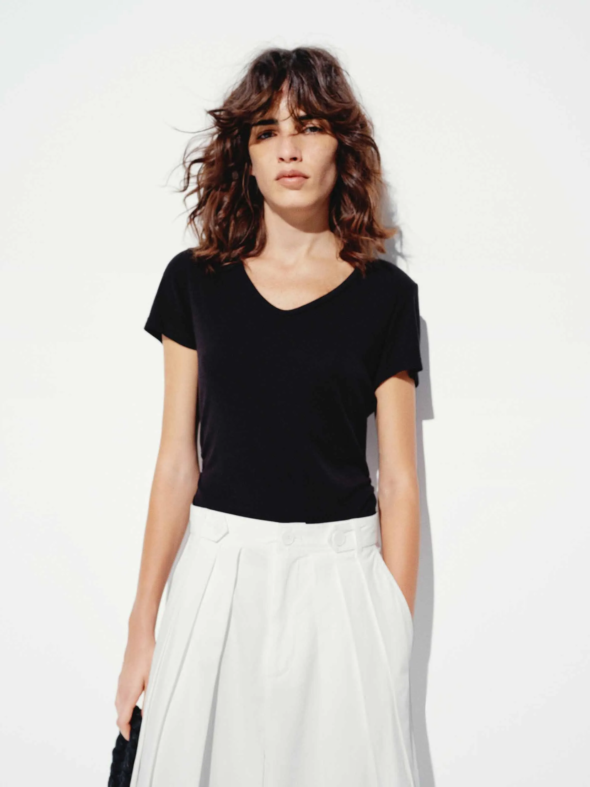 Cozy Essentials Easy Wear Look Waisted Pleated T-shirt