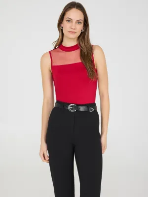 Soft Inner Lining ZeroWaste Production Double Layer Mesh Yoke Top