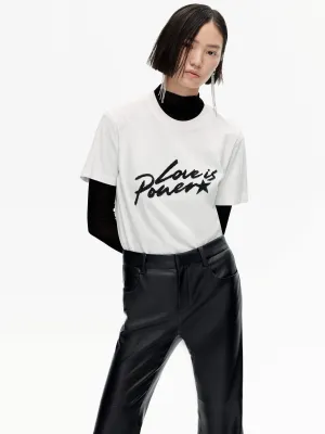 Hydrophobic coating Letter Slogan Cotton T-shirt