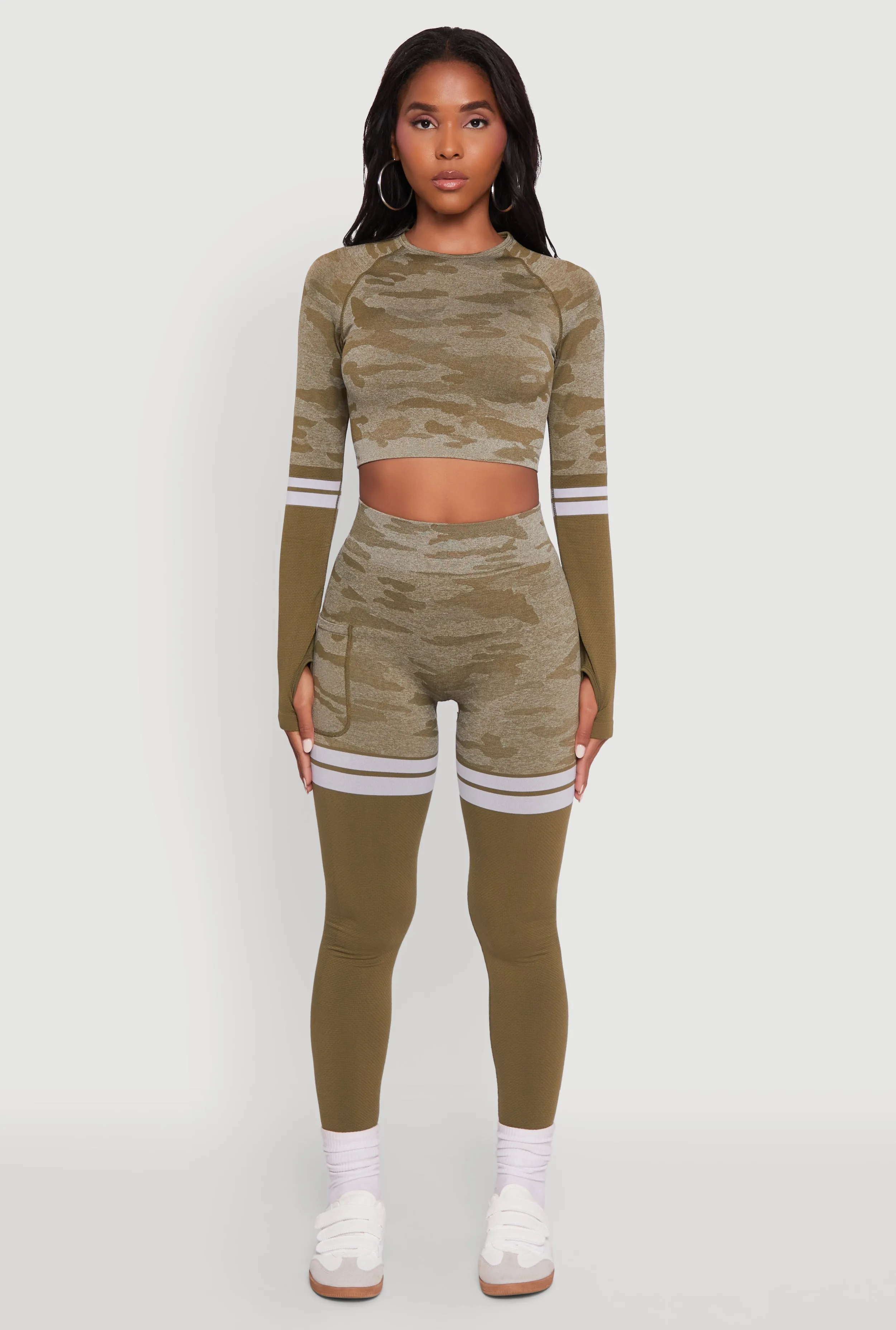Soft Touch City Walk Seamless Camo Two Tone High Waisted Leggings