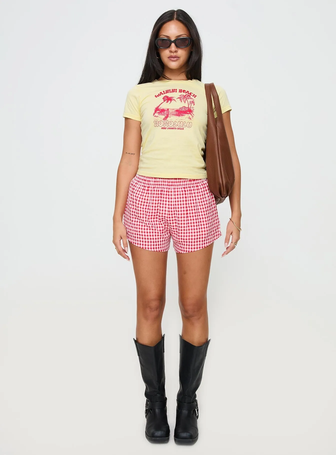 Surf Club Tee Yellow Non Iron Finish Soft and Stylish