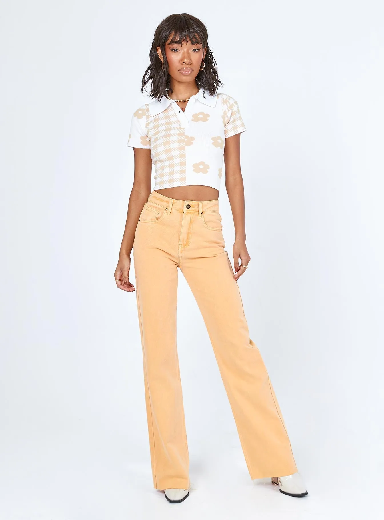 Travel Outfit Student Outfit Lightweight Carter Denim Jeans Orange