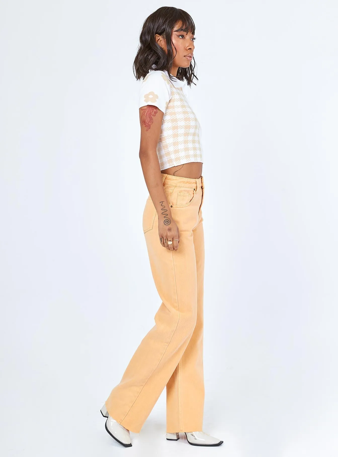 Couple Look Office Wear Carter Denim Jeans Orange