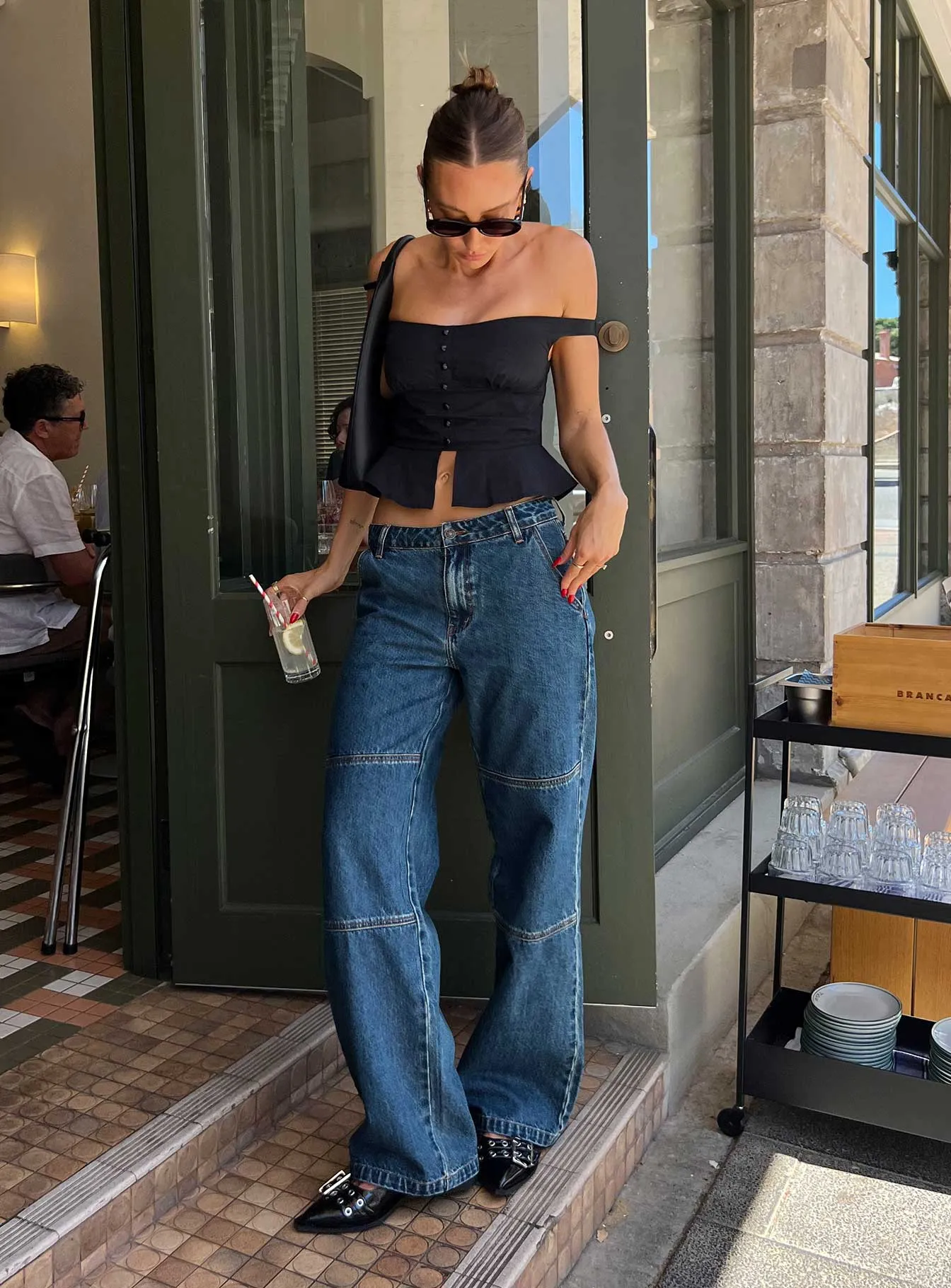 Freedom Jeans Blue Denim Traveler Gear Summer Vibes Fashion Lover Flex Knit Waist Panel