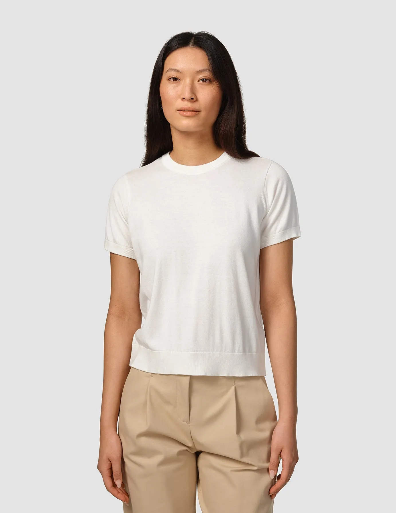 Mind Glow Fine Knit T-shirt Off White