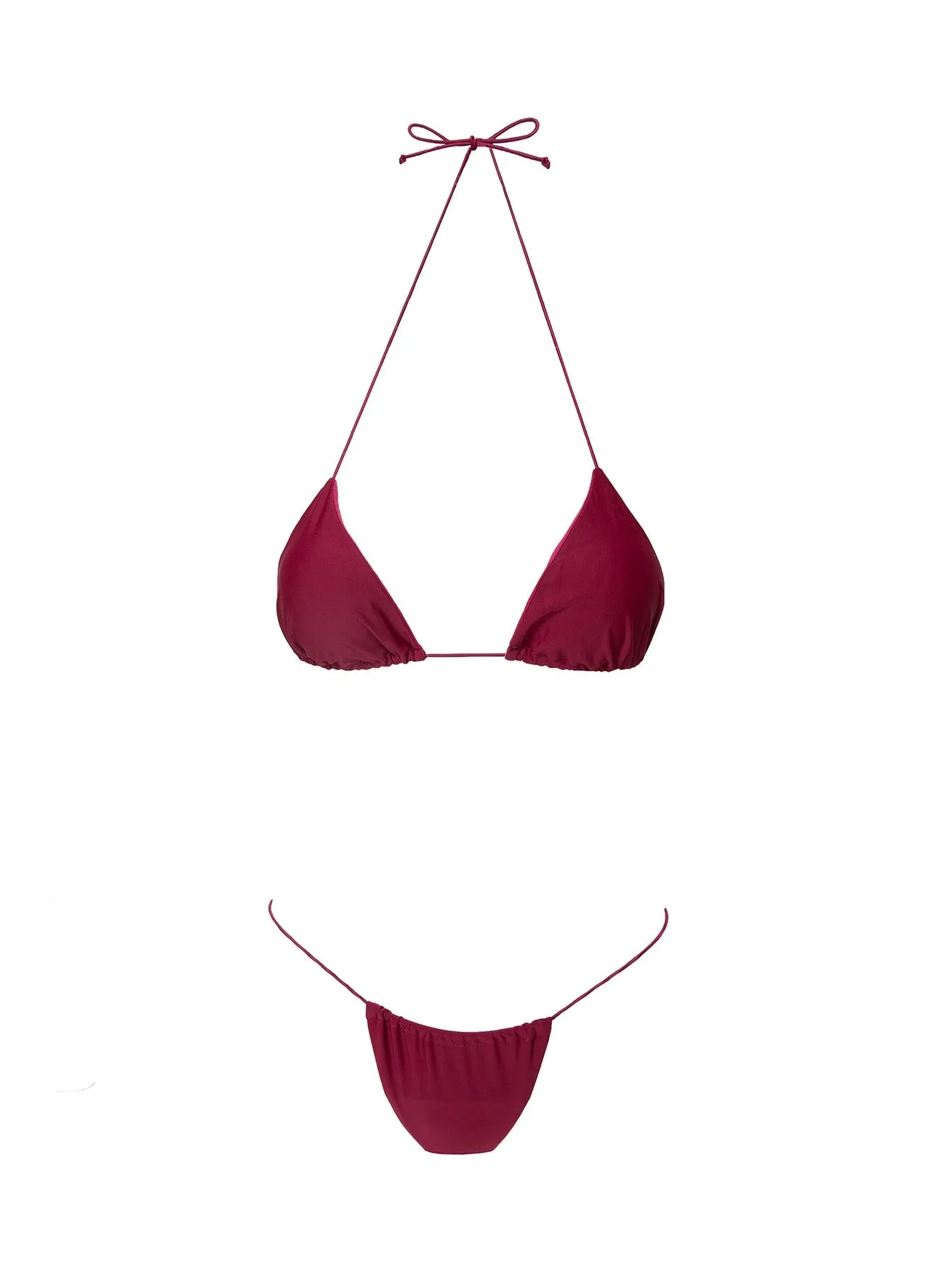 Selbie Triangle Bikini Top Burgundy Colorfast Fabrication