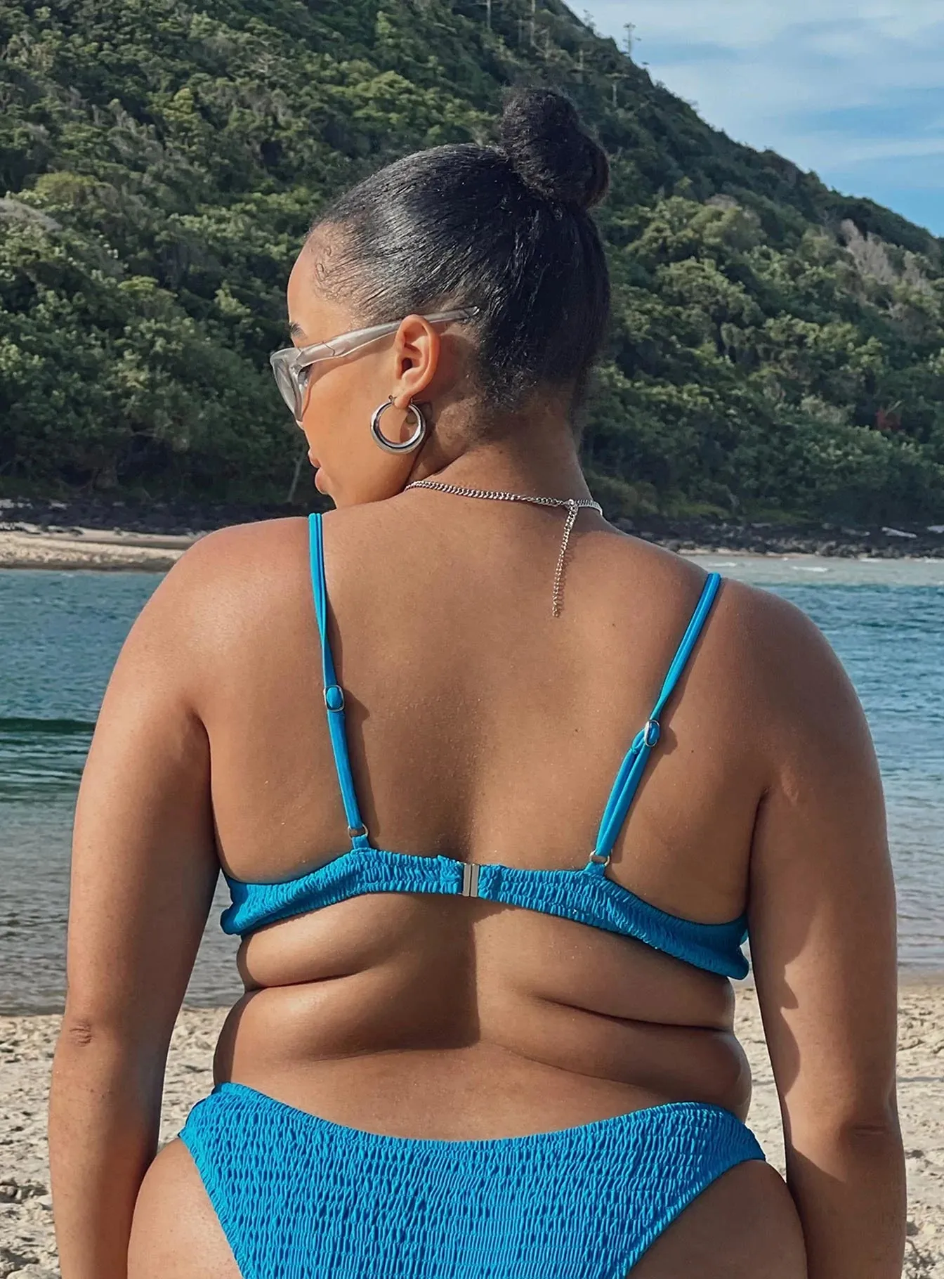 Mesh Ventilation Panels Lolita Bikini Top Blue Curve