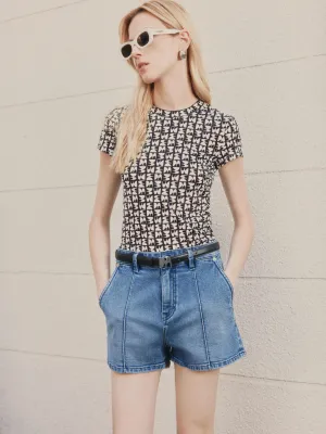 short sleeved Monogram Print T-shirt