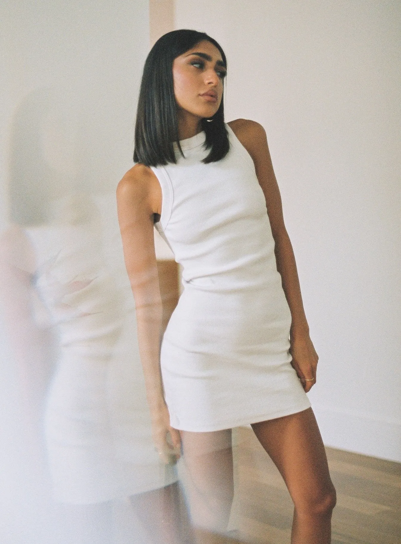 Flash Hot Organic Classic Tank Dress White
