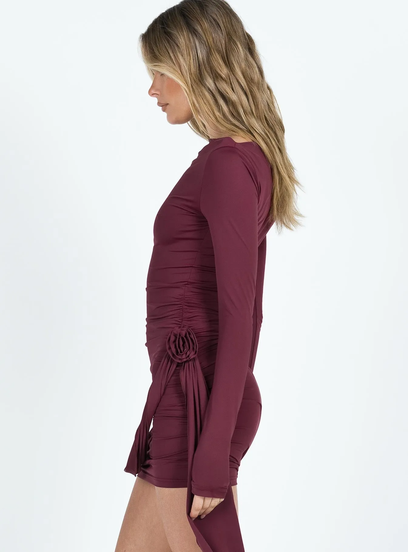 Smart Casual Style Beat Fresh Glory Mini Dress Garnet