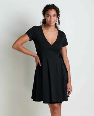 AntiStatic Material Flexible Waistband Freesia Wrap Dress