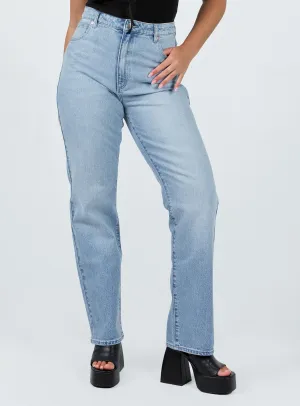 Abrand 94 High Straight Hailey Light Wash Denim Holiday Vibes Work Ready