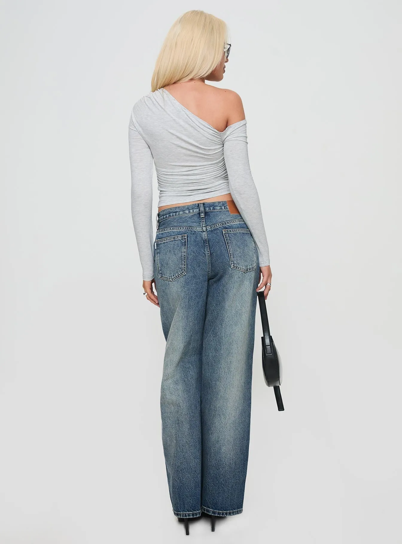 Glazed Straight Leg Denim Jeans Mid Blue Wardrobe Staple