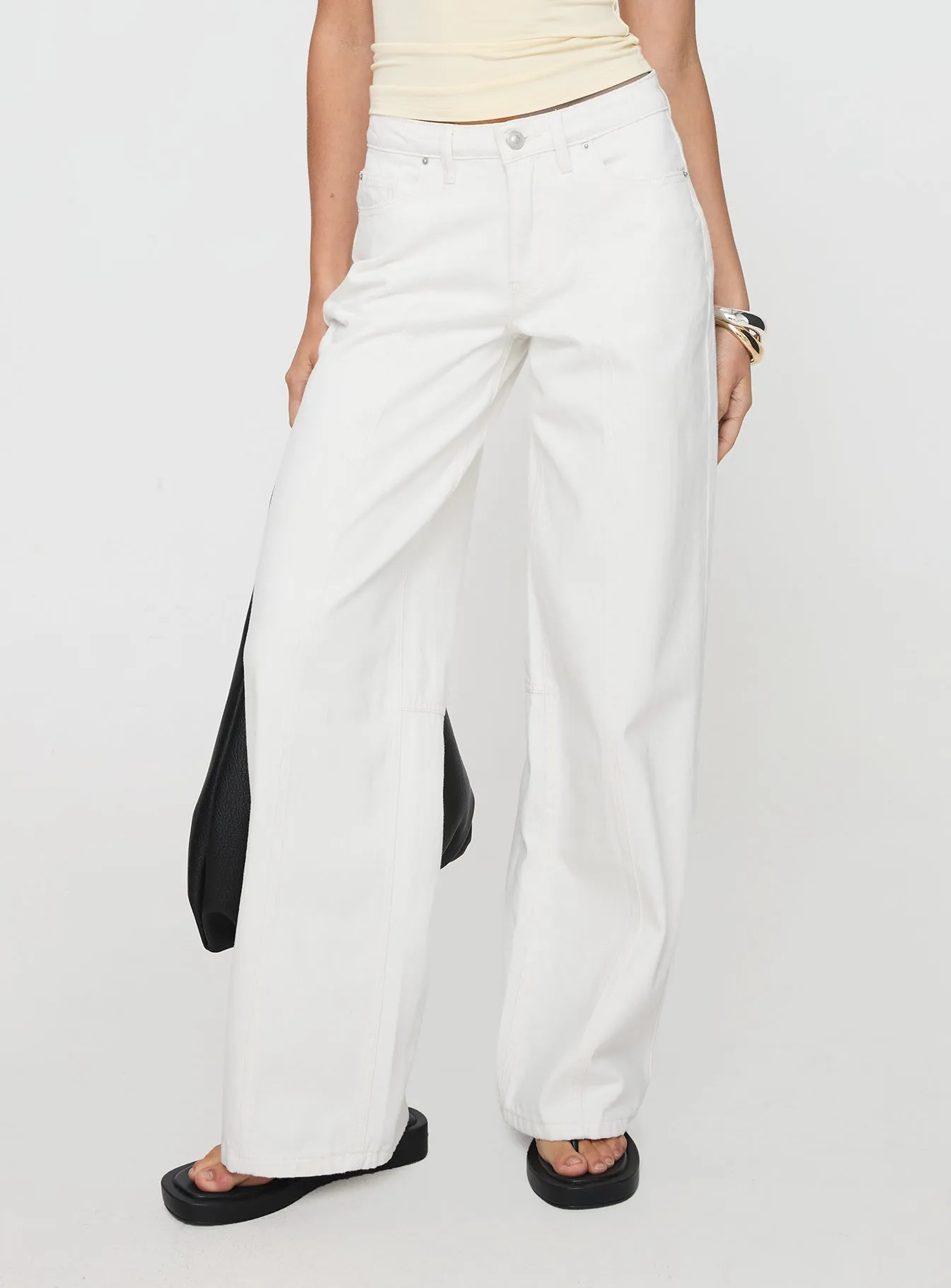 Function Fit Minimal Look Lando Low Rise Straight Leg Jeans White