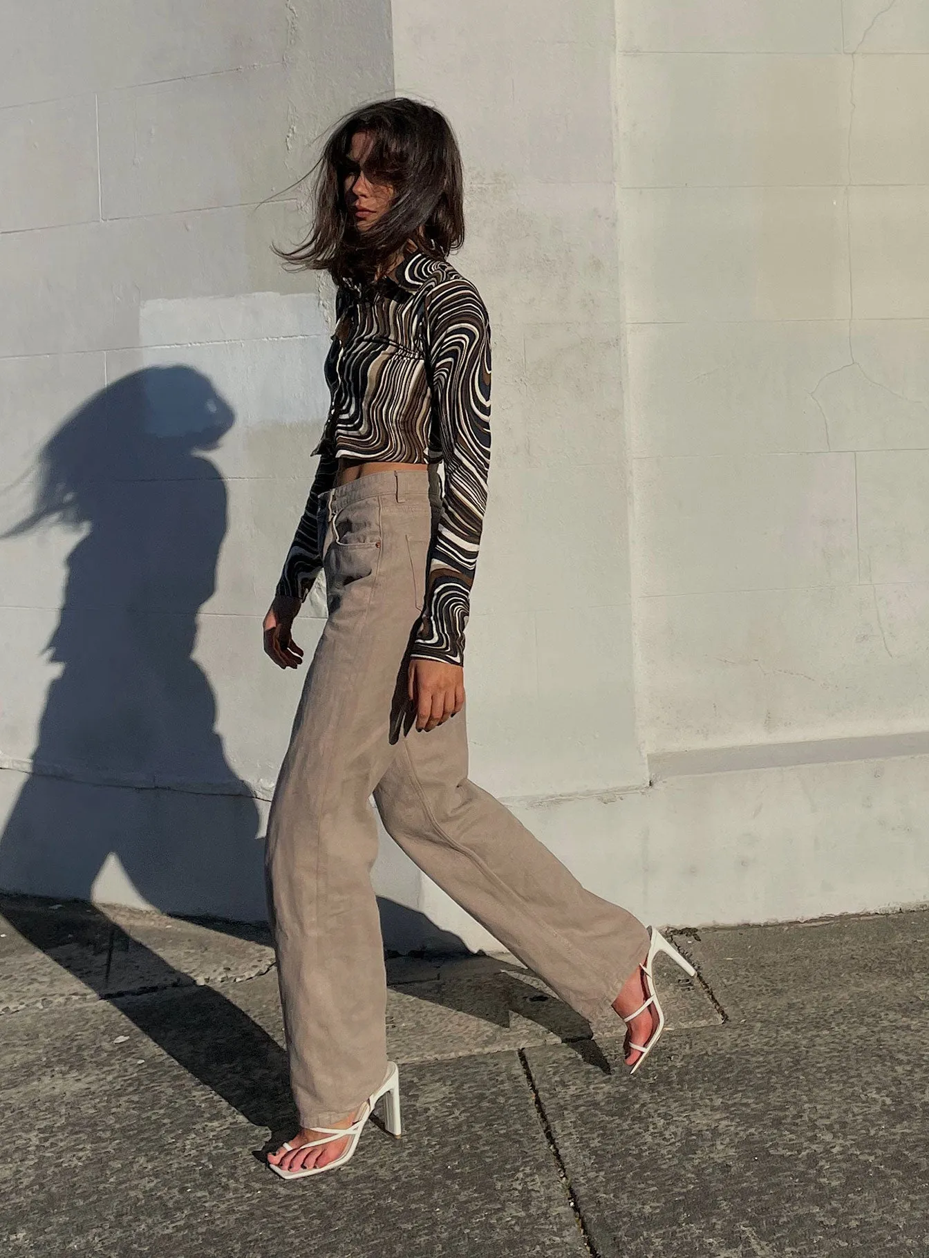 Motel Parallel Jeans Burnt Olive Minimalist Daily Wear Loose Textured Vibrant