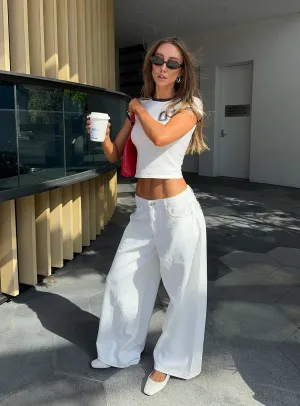 Naylor Wide Leg Jeans Cream Outfit Formula