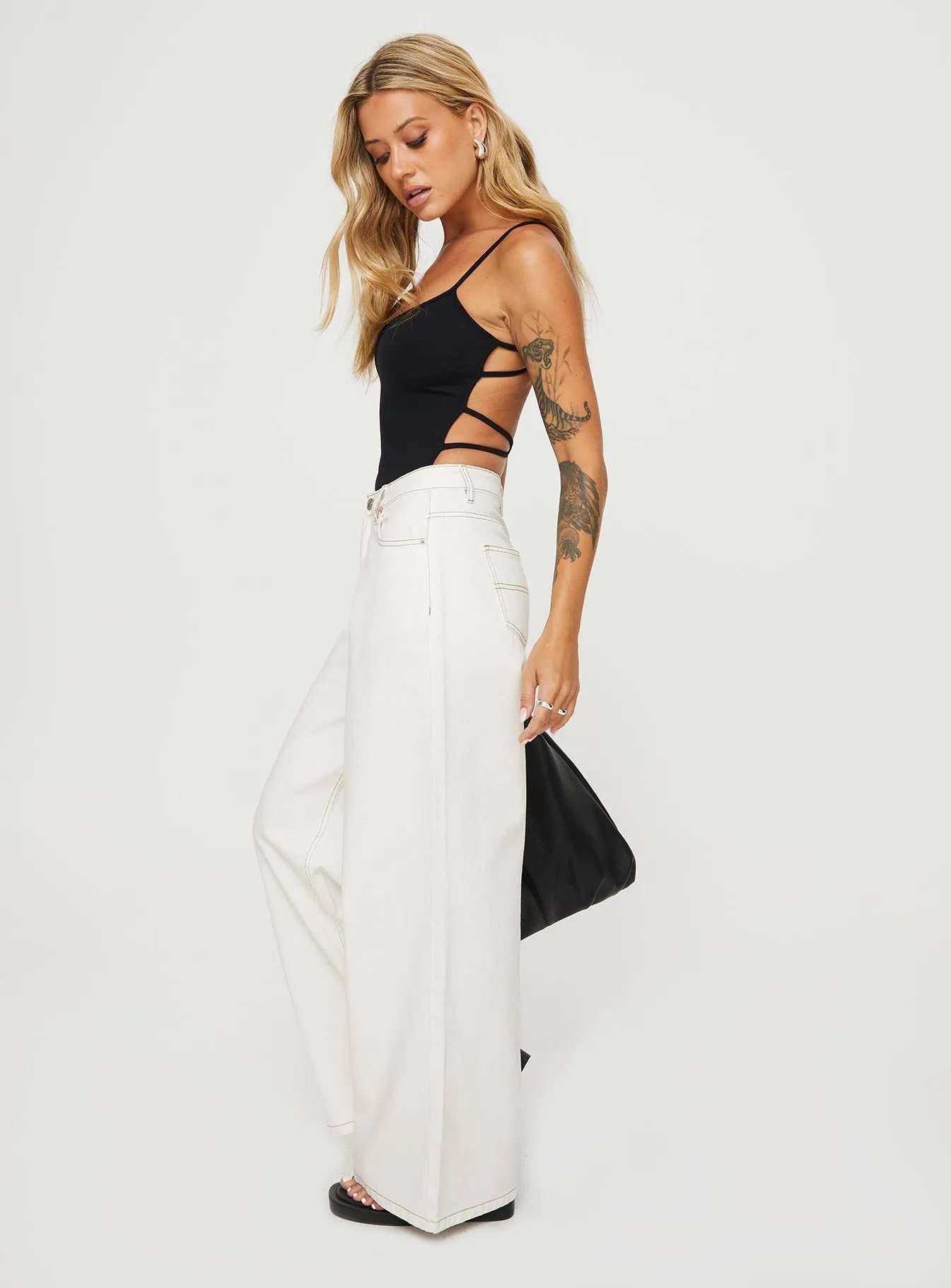 Naylor Wide Leg Jeans Cream Artist Vibe Work Meeting Casual