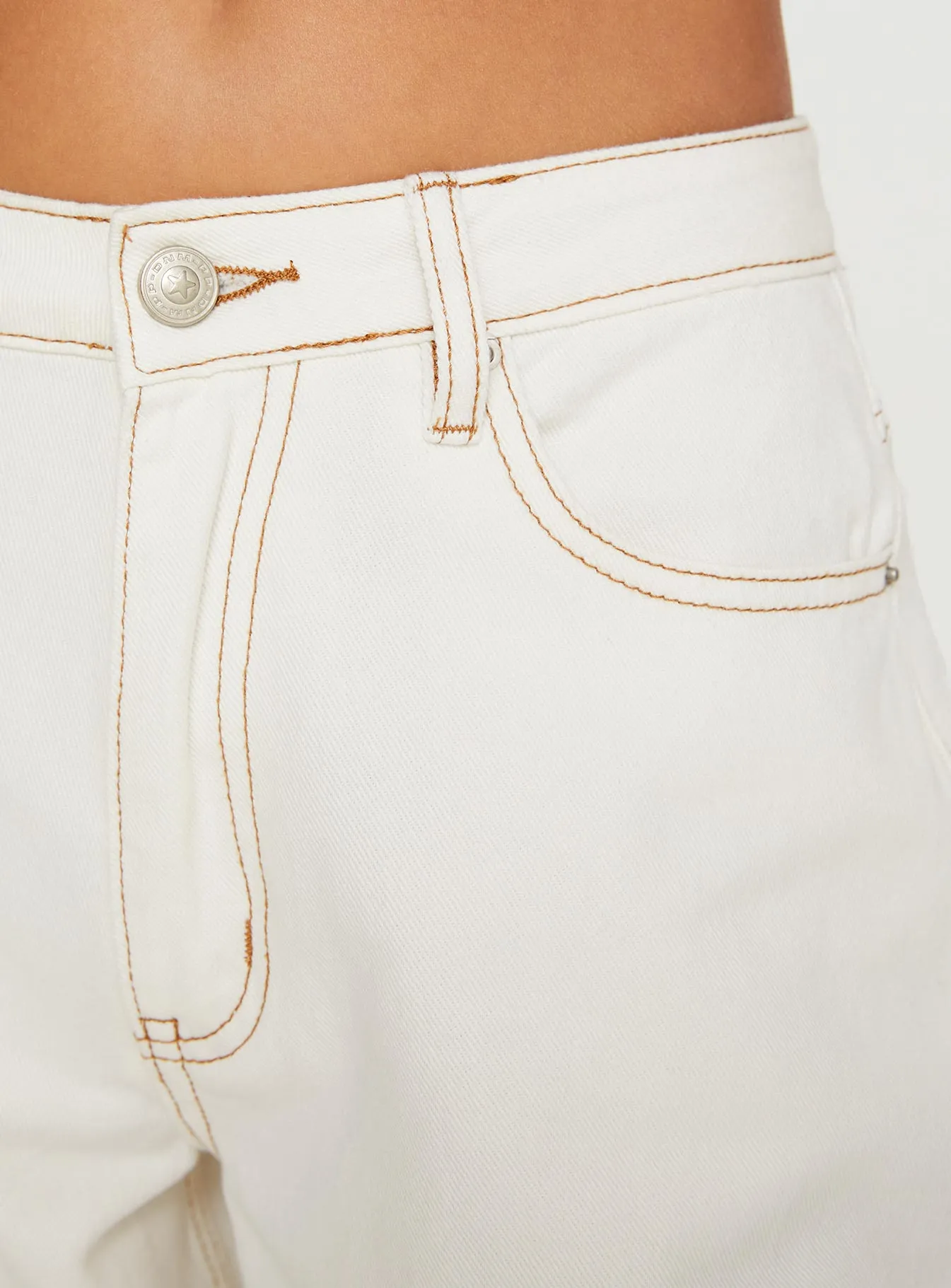 Naylor Wide Leg Jeans Cream Lightweight Denim All Day Wear