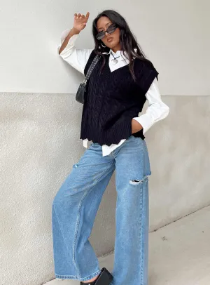 Smart Casual Modern Rainy Day Cropped length Teags Jeans Mid Wash Denim