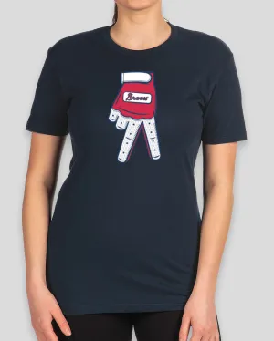 A-Town Down Women's Warm-Up Tee - Atlanta Braves HighCollar Style Royal Charm