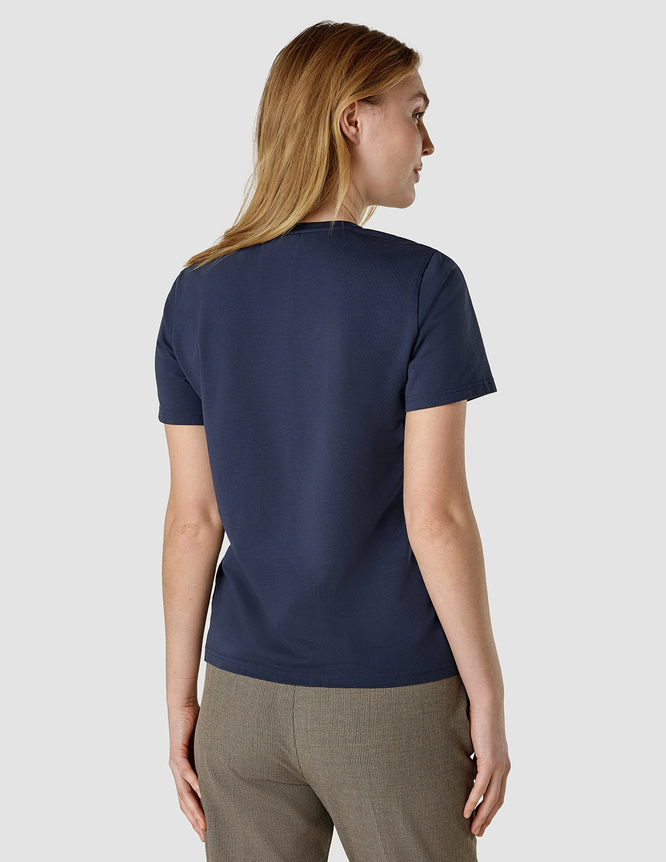 Supima Autograph T-shirt Navy TagFreeDesign Pure Tone