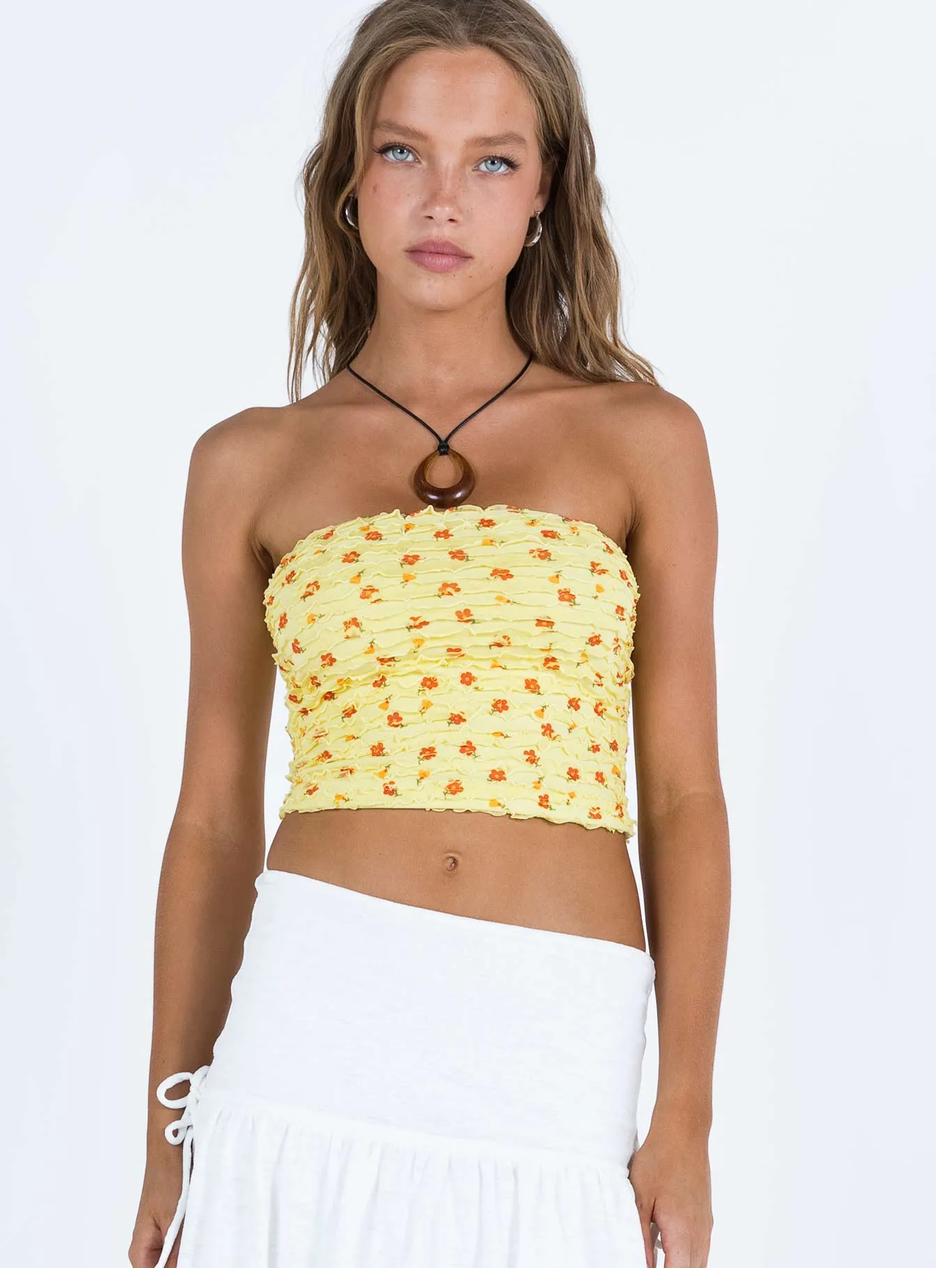 Bluesign Approved Material NonIrritatingEdges Dayrella Tube Top Yellow