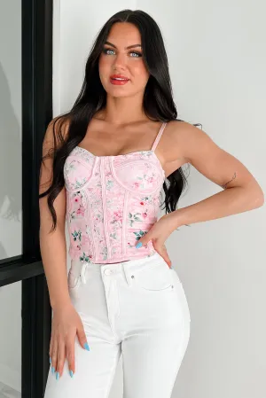 Daily Lightness Cooling Technology Blooming Allure Padded Floral Corset Top (Pink)