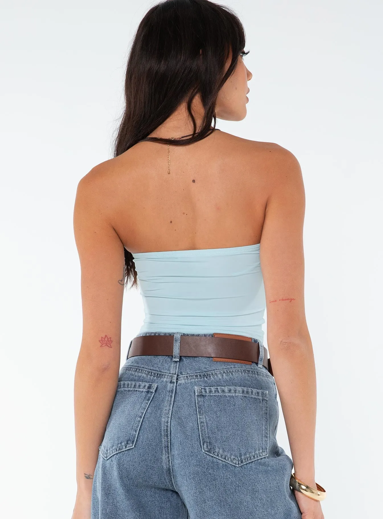 Tomlin Top Baby Blue Seamless Construction Design HighElasticity