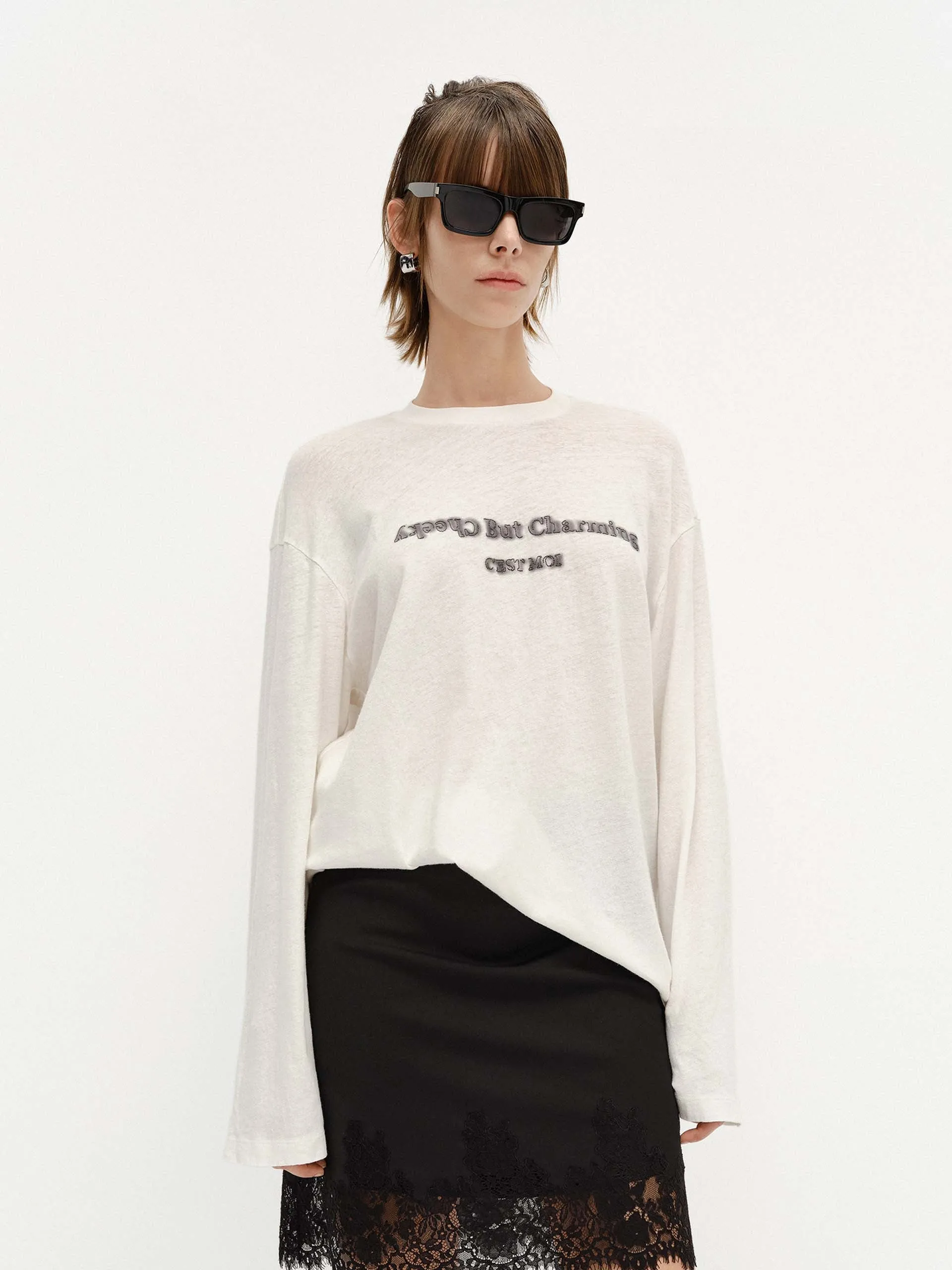 spandex blend futuristic Lightweight Loose T-shirt