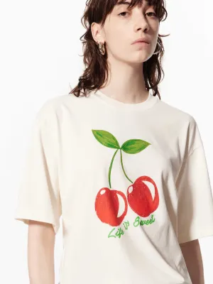 Christmas Cotton Cherry Graphic T-Shirt