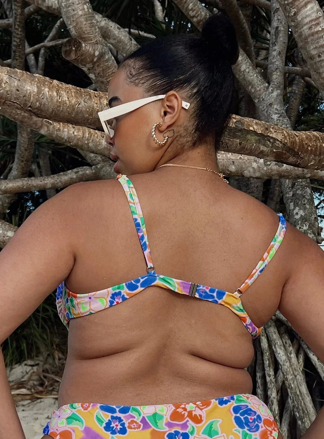 Tagless Comfort Finish Hypoallergenic Lining Ellie Bikini Top Multi Floral Curve