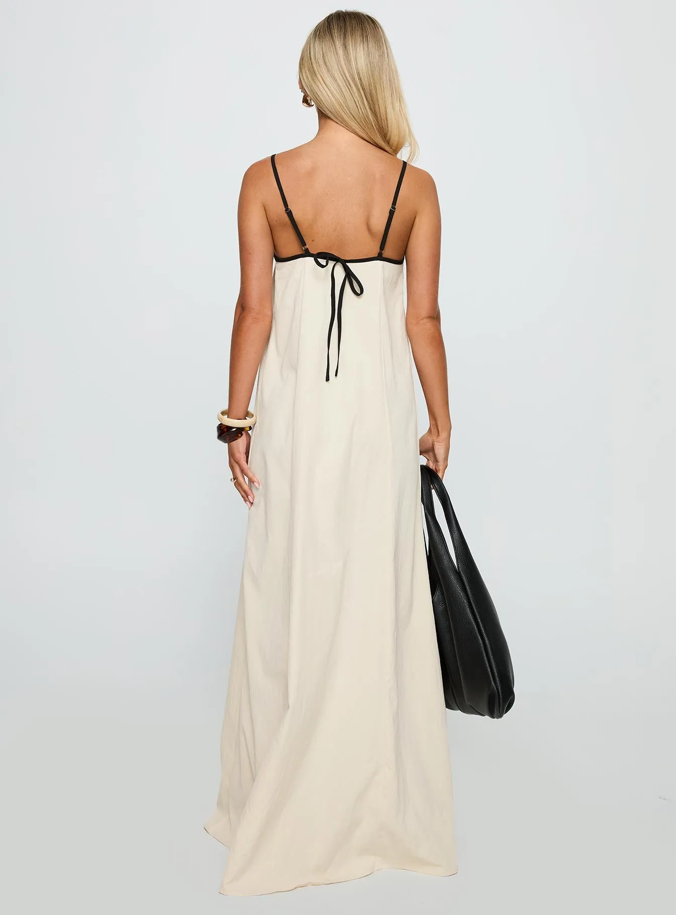 Dominik Maxi Dress Cream Shell Shine Soft Pink
