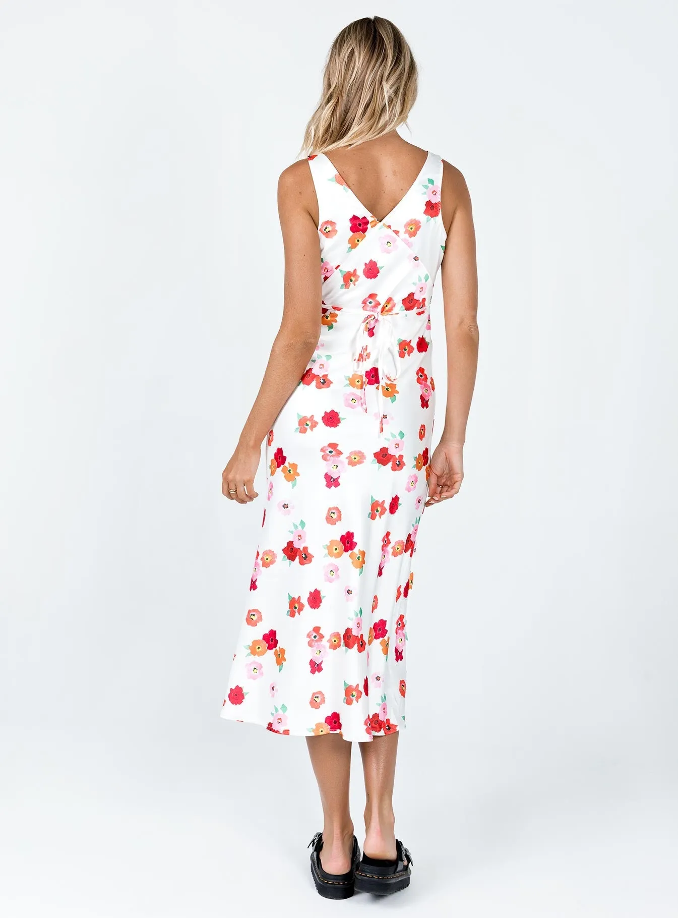 Coral Pop Fashionable bohemian maxi Nellie Maxi Dress White Floral