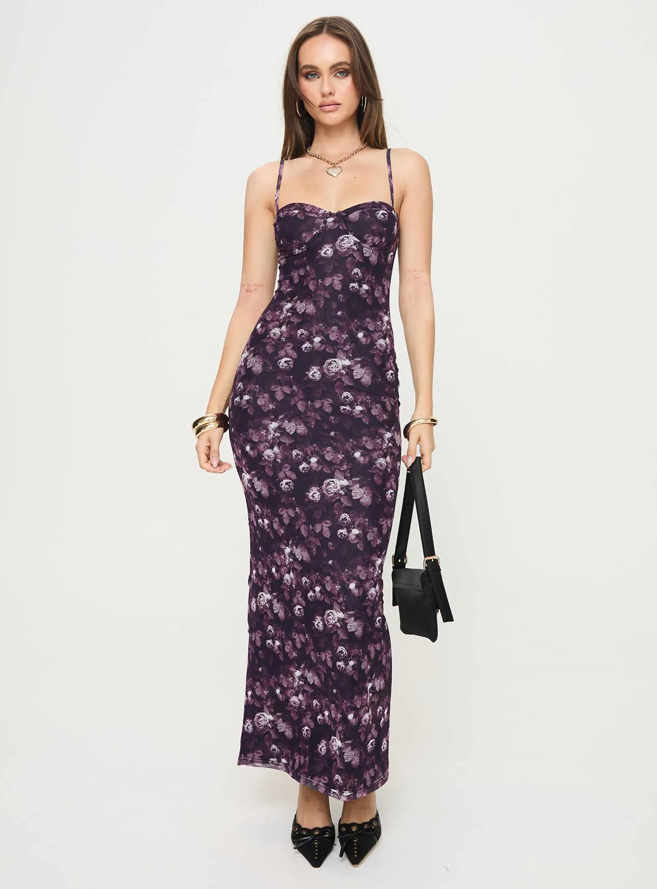 Reynaldo Maxi Dress Purple / Floral Light and airy dress
