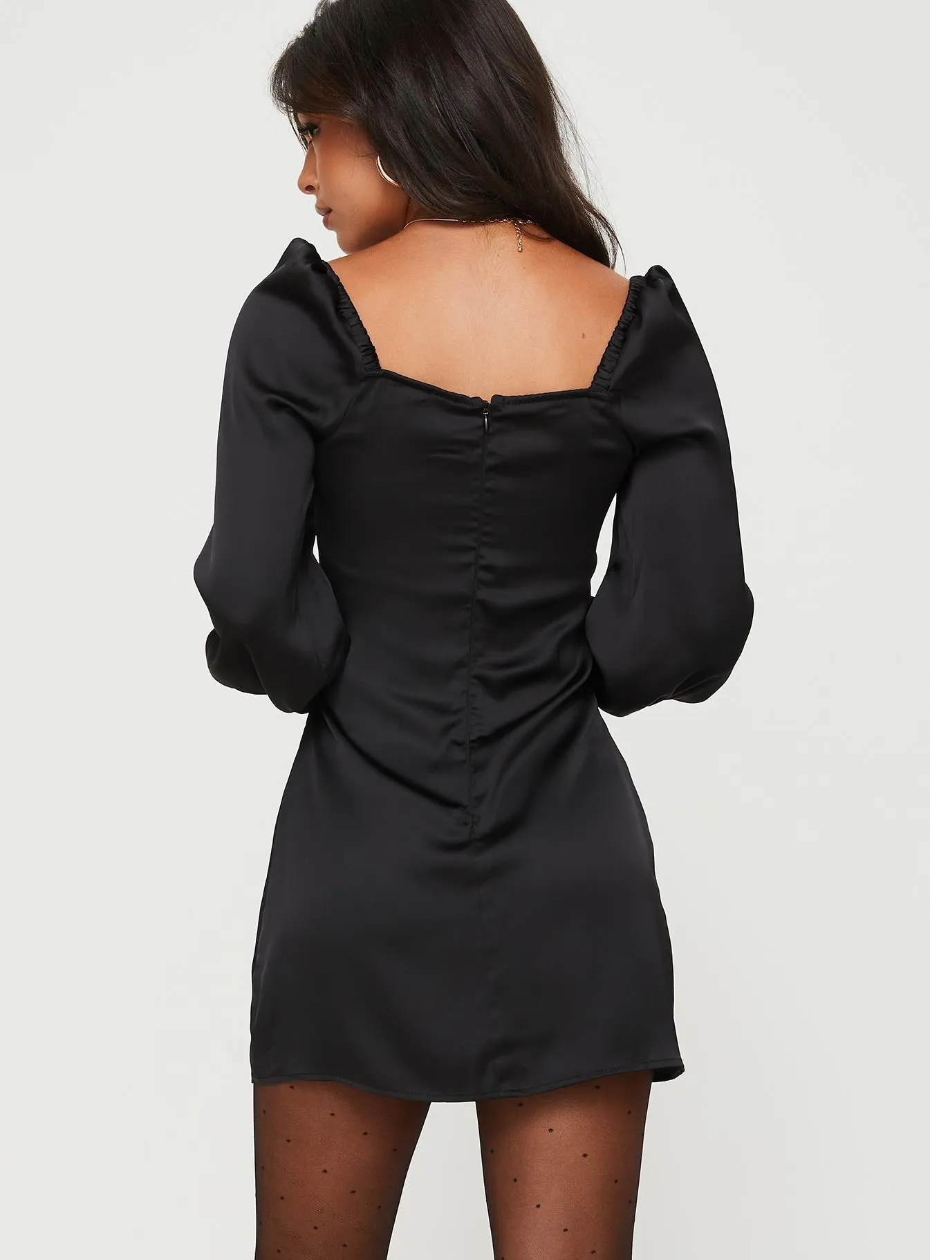 Cottee Satin Mini Dress Black Hot Pick Relaxed Contour