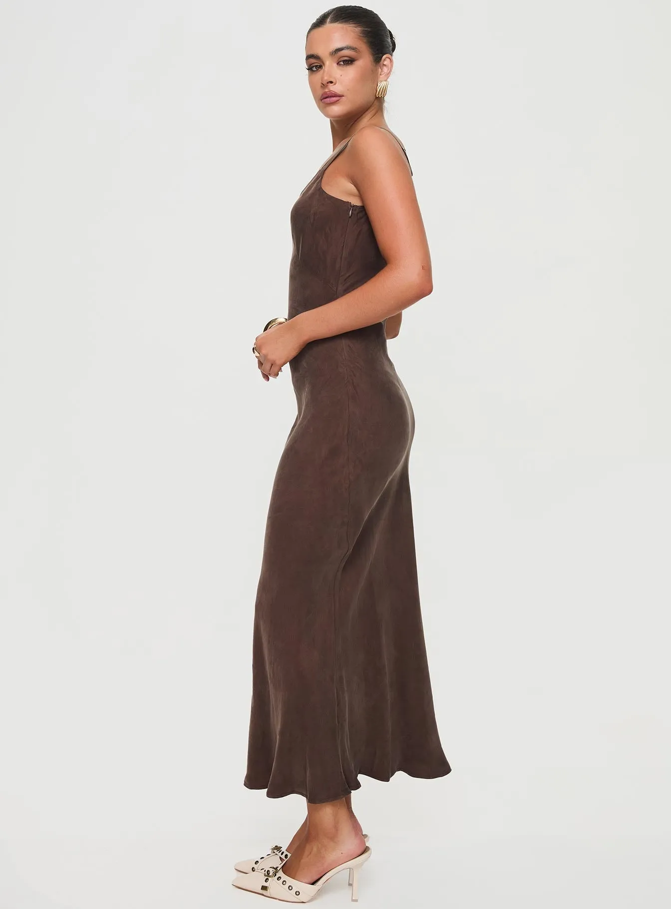 Diamond Shine Laurette Maxi Dress Brown Petite