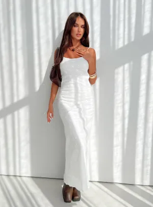Ravina Maxi Dress White The easy-to-wear design of this maxi dress ensures that you can style it effortlessly Linen Glow