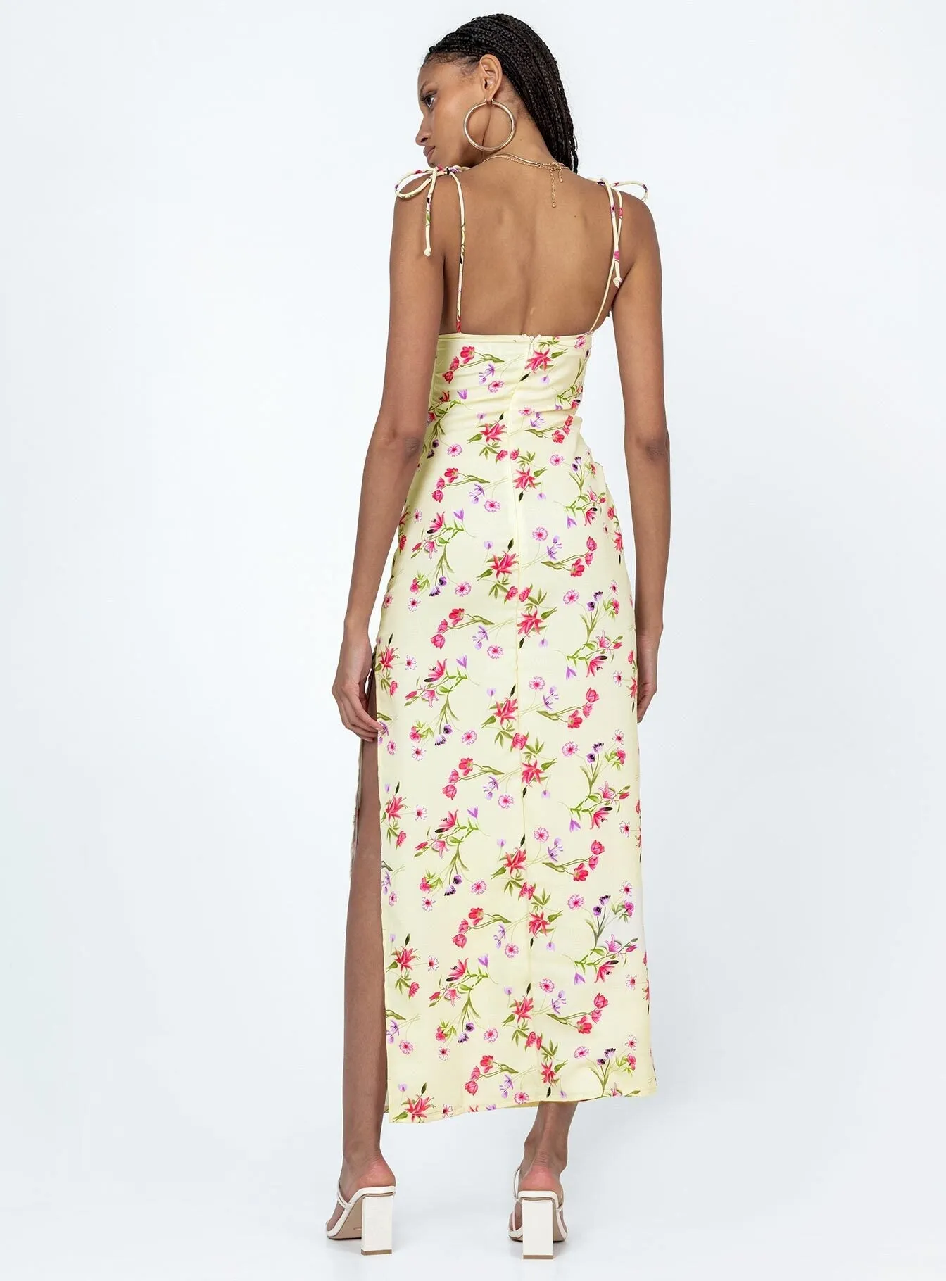 Arness Maxi Dress Yellow Floral Maple View