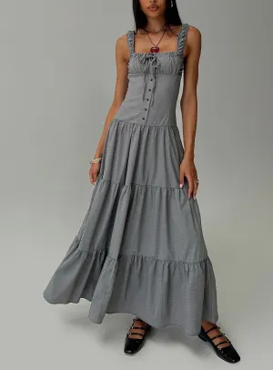 Ballerina Maxi Dress Onyx Gingham Frost Breeze This dress is designed to provide both comfort and style making it the perfect choice for any occasion