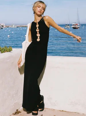 Milky Glow Dejonge Ring Sleeveless Maxi Dress Black