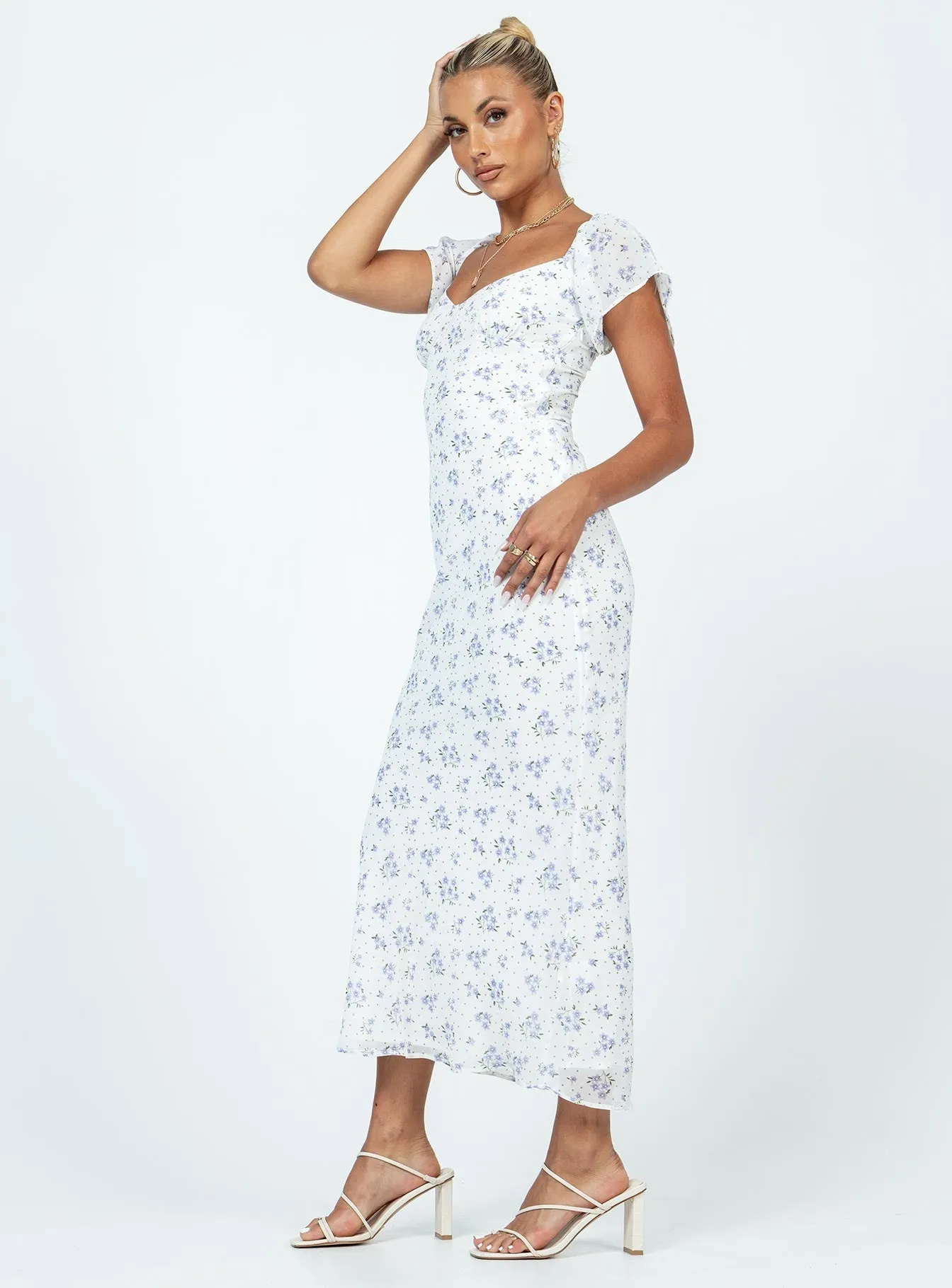 Hera Maxi Dress White Floral Love Mood