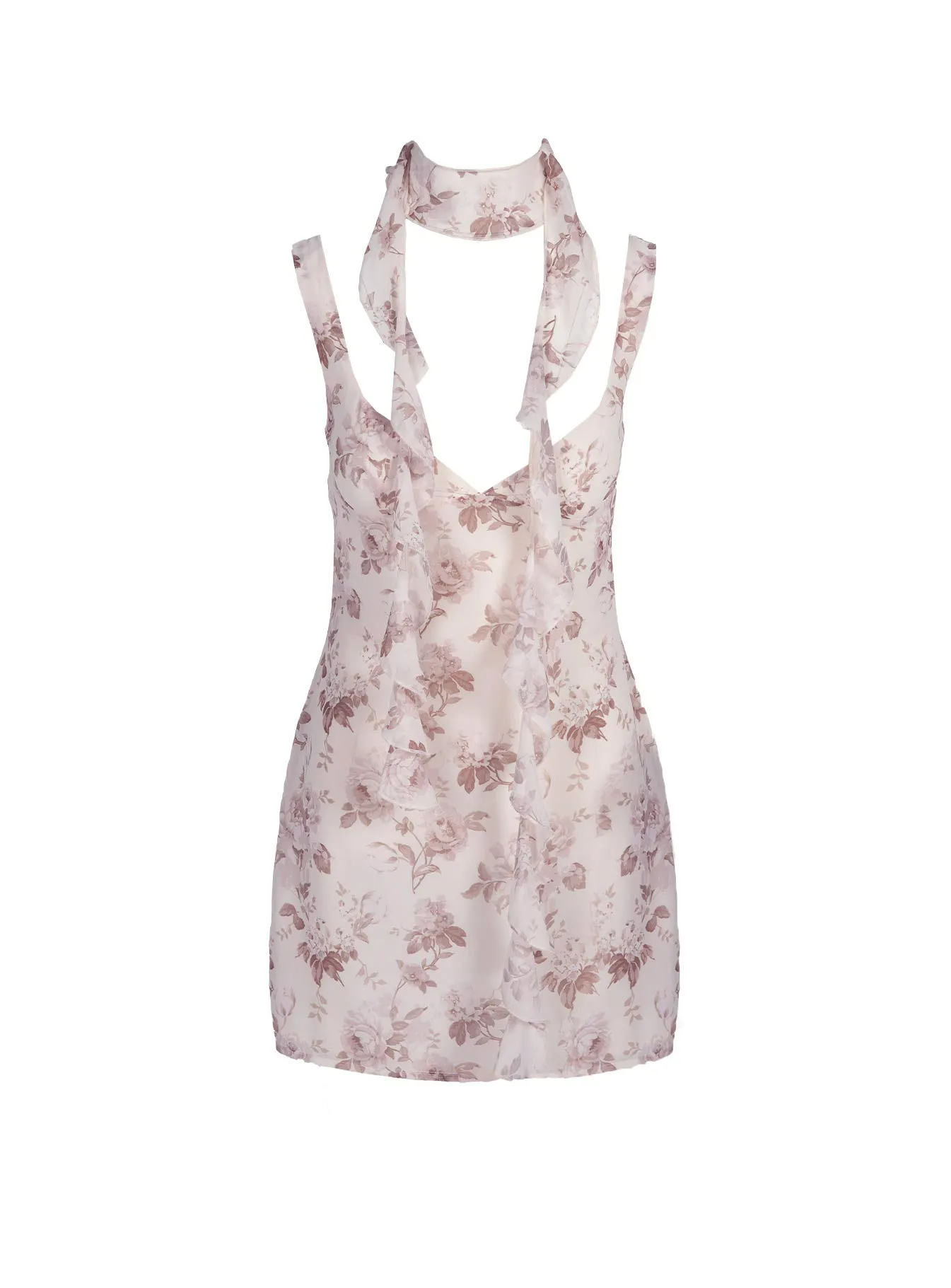 Big Dreams Floral Scarf Mini Dress Cream Versatile Wear