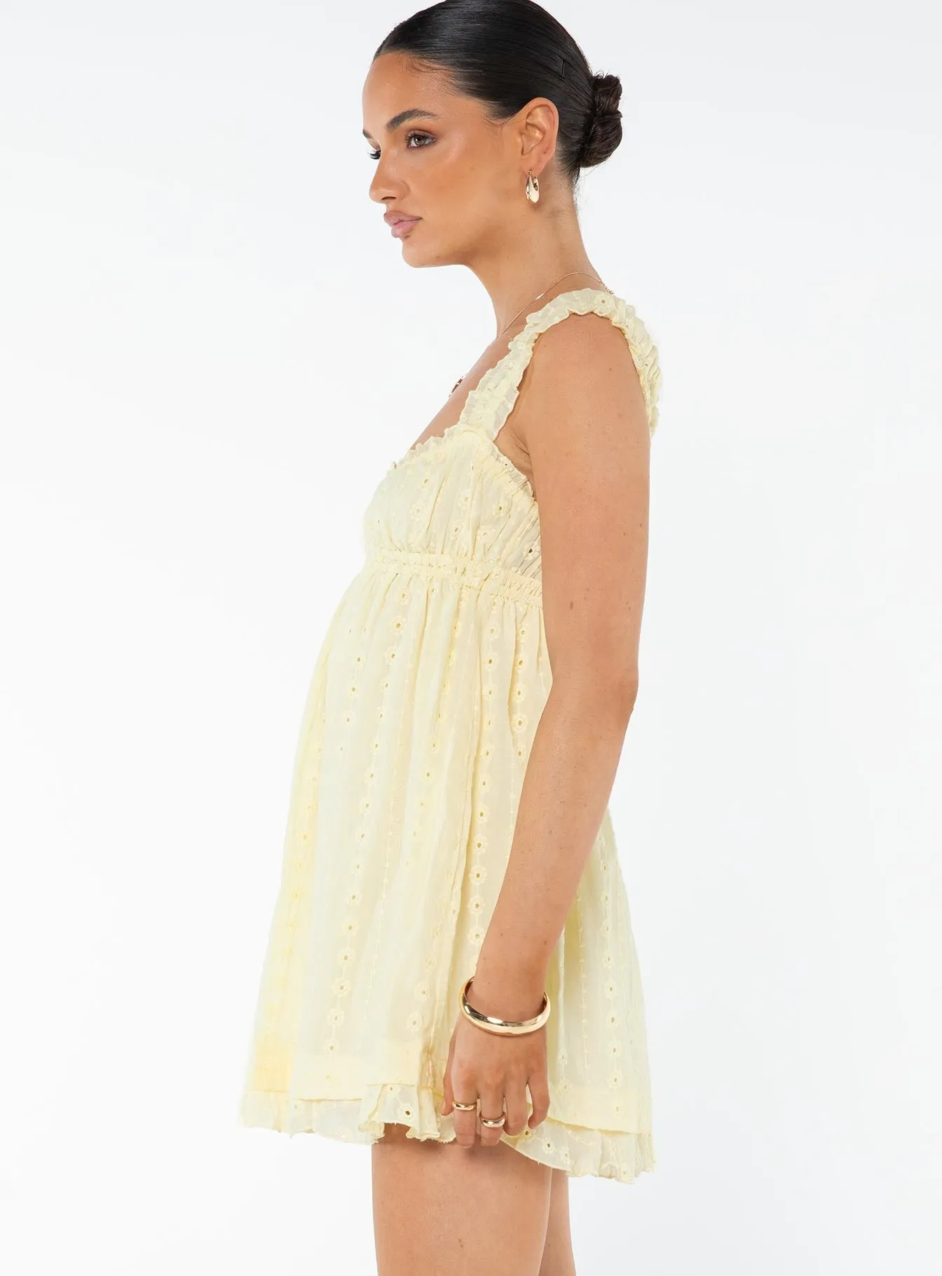 Carlita Mini Dress Yellow Tall Bold Fashion Fun Glam