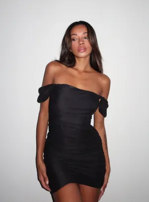 Charvi Mini Dress Black fade resistant color Casual Fit Look